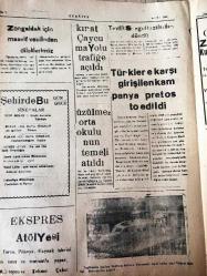 ZONGULDAK  TÜRKİYE GAZETESİ  -MÜSTAKİL SİYASİ -YEREL TAŞRA  BASINI- 9 Ağustos 1961- YIL :6 SAYI :2001- Vilayetinin mühim arızalı yolu olan kuruca Şile  yolunun  25 kilometrelik  kısmı açıldı -Üzülmez orta okulunun temeli atıldı -  Tevfik Sargut kazalarda  geniş  bir tur yaptı - Kırat  Çaycuma yolu trafiğe  açıldı -Zonguldak için  maarif vekilinden dileklerimiz - Şehirde bugün  Sinemalar -  Yeni Melek   Küçük  Korsanlar  , Güney  Açık Hava Sineması   Acı Hakikat , Ferah  Açık Hava  Sineması  Unutamadığım  Kadın  ,   Yen  Lale Açık Hava Sineması  Annemi Arıyorum  ,Belediye Sineması Fosforlunun Oyunu- Türklere  karşı  girişilen  kampanya protesto edildi - General  Naim Tan   Gidiyor  - Tasfiye  halindeki bankalar birleşiyor  - Kongre ilanı   marangoz  derneği başkanlığından -