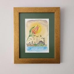 İmzalı Sulu Boya Tablo