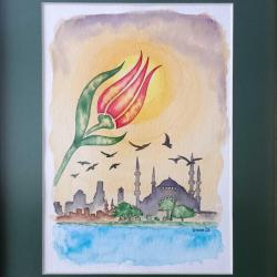 İmzalı Sulu Boya Tablo