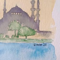 İmzalı Sulu Boya Tablo