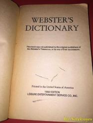 Webster's Dictionary - Leisure Entertainment Service - İngilizce Sözlük (Hafif Yıpranmalar Mevcut)