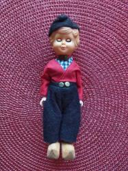 1960-70'LERDEN HOLLANDA ETNİK GİYSİLİ SERT PLASTİK VİNTAGE ERKEK BEBEK OYUNCAK FİGÜR BİBLO 17.78 CM