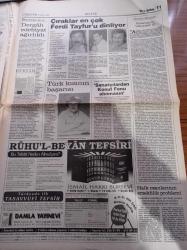 Yeni Şafak Gazetesi - 12 Temmuz 1995 - Ensar Vakfı Hizmet Atağında - İstanbul Büyükşehir Belediye Başkanı Recep Tayyip Erdoğan Milliyet Aleviler İle İlgili Düşüncemde Art Niyetli - Çıraklar En Çok Ferdi Tayfur Dinliyor - Vali Hayri Kozakçıoğlu - Galatasaray Korsika'da - Üç Büyükler UEFA'da Seribaşı - Orhan Gencebay - Şeytan Ayetleri Yeniden - Danaların Altından Doğru Yol Partisi Çıktı - Sırp Katiller Srebnica'da - Devlet Bakanı Esat Kıratlıoğlu - Süleyman Demirel