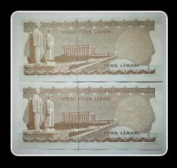 6.Emisyon 20 LİRA  “G88” SERİSİ / 3.Tertip / ÇİL (TCK20FG2) “SIRALI İKİLİ FOSFORLU SERİ NO”