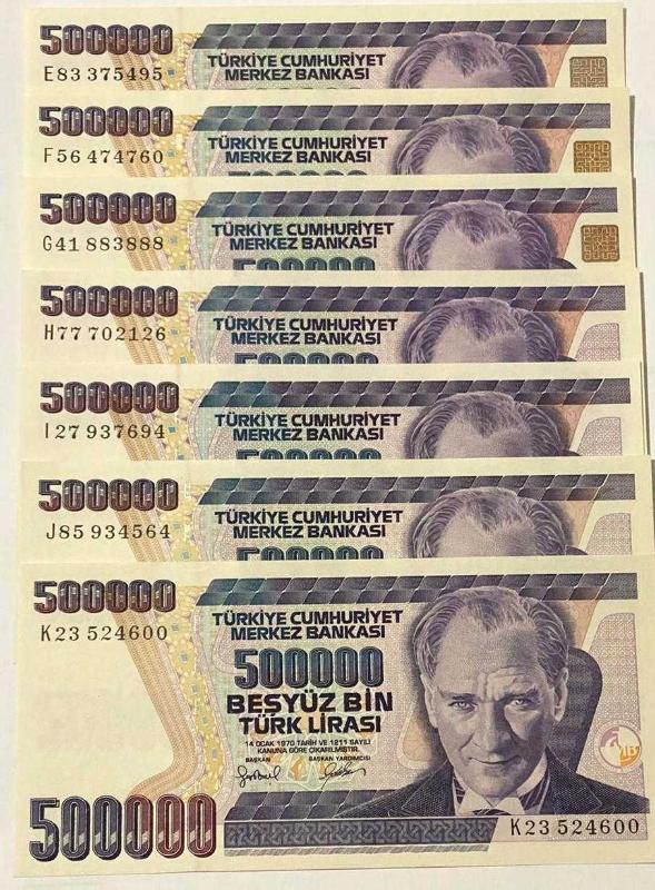 Banknot i moneti stran. Турецкие деньги 500000. 500 bin. 500 bin. 500 bin.