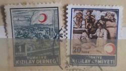 1953 TÜRKİYE KIZILAY DERNEĞİ ŞEFKAT PULLARI damgaLI