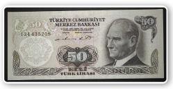 6.Emisyon 50 LİRA  “I34” SERİ / 1.Tertip / ÇİL (TCK50I) “Seri No Fosforlu-Az Bulunur”