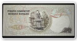 6.Emisyon 50 LİRA  “I34” SERİ / 1.Tertip / ÇİL (TCK50I) “Seri No Fosforlu-Az Bulunur”