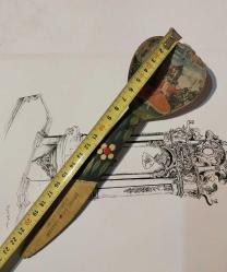 Tekke işi ahşaptan mamul, el yapımı üzerinde Hz. Mevlana'nın 