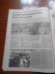 Aydınlık Gazetesi - 4 Mayıs 1996 - Kurucusu Şefik Hüsnü - Doğu Perinçek - Haftanın Konuğu Sendikacılar - Emekçi Hareketinin Belası Başıbozuk Gruplar -  Bülent Ecevit - DSP'de Tansu Çiller'e Karşı Tutum Huzursuzluk Yaratıyor - Mümtaz Soysal - Sendika Başkanları 1 Mayıs Provakatörlerini Lanetliyor - Deniz Gezmiş - Küba Devriminin Einstein'i Öldü - Pamukkale Üniversitesi'nde Ülkücü Çete Yönetimi - Aydınlık Halk Partisi Gençlik Kolları Başkanı Pramod Negar