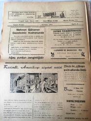 KÜTAHYA TAVŞANLI  POSTASI GAZETESİ YEREL TAŞRA BASINI-   30 Nisan 1962- YIL :13 SAYI :731- İstanbul- Kütahya Yüksek Talebe Yurdu Törenle Açıldı - Tunçbilek te  Müsamere  -Spor Kasımpaşa Futbol Takımı  Kütahya da - Siyaset Adamı  F. Lütfü  Karaosmanoğlu - Eski  bir skotland  yard  müfettişi  filminde  eski  vazifesini  canlandıracak - Hava Savunma Füze Grubuna Kupa Verilecek - Memleket  Haberleri : Japonya da bir camiyi  Türkler  tamir ettirdi -   Orta ve Yüksek Okullardaki  Ders Saatleri  Tespit Edildi -