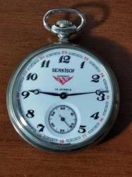 Antika - ORİJİNAL  1965 SERKİSOF DEMİRYOLU CEP SAATİ BAKIMLI DAKİK ÇOK TEMİZ - kitantik - kitaLog