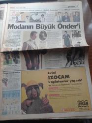Milliyet Gazetesi - 1 Kasım 1998 - Modanın Büyük Önderi Faruk Saraç - Fenerbahçe Başkanı Aziz Yıldırım'ın Baliç Duası - Hagi Ayakta Alkışlandı - Sanatçı Direnişi -  RTÜK'e Öfke Artıyor Bizimkiler Ve Mahallenin Muhtarları Da Eylemde - Levent Kırca - Hava Korsanı Erdal Aksu Gece Gömüldü - Atatürk Kostümleri - Umur Bugay Ve Kandemir Konduk Da RTÜK'e Bayrak Açtı