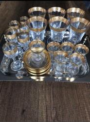 Altın Yaldızlı Abka Kristal Takım