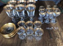 Altın Yaldızlı Abka Kristal Takım