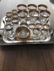 Altın Yaldızlı Abka Kristal Takım