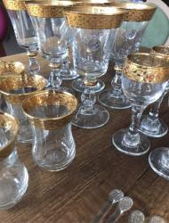 Altın Yaldızlı Abka Kristal Takım