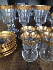 Altın Yaldızlı Abka Kristal Takım