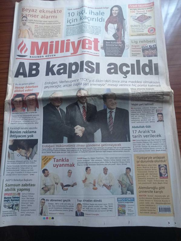 Milliyet Gazetesi 24 Eylül 2004 Elvir Boliç Galatasaraylı  