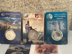1 Türk Lirası (TL) Hatıra Para Seti (Özel Kapamalarında) - Toplam 8 adet