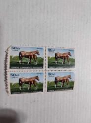 1964 YILI DAMGASIZ PUL 4 LU BLOK HALINDE
