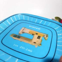 Vintage Singer Tabak, Dekoratif Tabak Plastik Mika