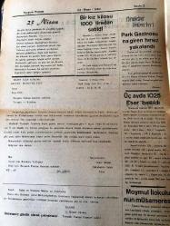 KÜTAHYA TAVŞANLI  POSTASI GAZETESİ YEREL TAŞRA BASINI-   23 NİSAN 1962- YIL :13 SAYI :726- 23 Nisan Milli Hakimiyet Ve Çocuk Bayramı ,Aziz Milletimize Kutlu olsun-Bir soyguncu  yakalandı - Fazla İçerek rezalet  çıkardılar sonrada tevkif edildiler- Son Çağ - Gemilerde Kaçakçılık Önlenemiyor -  23 Nisan -  Bir kız kilosu 1000 liradan satıldı - Memleket Haberleri : Park Gazinosuna Giren Hırsız Yakalandı -  Üç  ayda 1025 eser basıldı -Moymul  İlkokulunun Müsameresi -Kütahya İlinden Yetişenleri  Derneği  Şiir Müsabakası - Gelecekte bütün  hayaller  hakikat olaca-