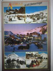 ŞEHİR KARTPOSTALI-FRANSA/AVORIAZ KARLAR ALTINDA ŞEHİR VE DAĞLARIN GÜNDÜZ GÖRÜNTÜSÜ,ARKASINA YAZILMAMIŞ,RENKLİ, 11 X 15 CM EBADINDA - 1950'LER, 1960'LAR, 1970'LER, 1980'LER