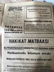 HATAY İSKENDERUN HAKİKAT GAZETESİ YEREL TAŞRA BASINI  10 Ekim 1960- YIL :8 SAYI :2294- Yeni Basın Kanunu S.SONAT - Duruşmanın Başlama Günü: On dört  Ekim -  Menderesin  Topkapı  Hadiselerine  Dair  İfadeleri - Şehir  ve Memleket Haberleri - Akar yakıt memleketin her tarafında  aynı satılacak -
