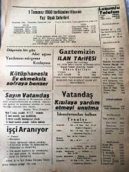 HATAY İSKENDERUN HAKİKAT GAZETESİ YEREL TAŞRA BASINI --  13 Ekim 1960- YIL :8 SAYI :2297- İhanetin Derecesi S.SONAT - Polatkanın  bir marifeti daha Düşük vekil , bir çok  şirketlerden  on beş milyona  yakın  gayri meşru  para sızdırılmış -  Ulaştırma Vasıtaları  İle Şeker Fiatlarında İndirme Yapılacak -  Yedek  Subay Kanunu Çıktı - Bazı  Sakıtlar Yüksek Adalet Divanında Yargılanmıyorlar   Kongoda harp bir an  meselesi  -Gazetemizin İlan Tarifesi