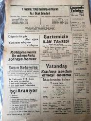 HATAY İSKENDERUN HAKİKAT GAZETESİ YEREL TAŞRA BASINI -- 17 Ekim 1960- Yıl :8 SAYI :2300- Yassıada 'yı Dinlerken  S. Sonat -  Sayın Valimizin 3 . Basın Toplantısı  -6  yıldan beri şikayet  konusu olan  usulden vazgeçilmesi  işçiler arasında - Gazetemizin İlan Tarifesi