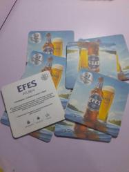 9 Adet EFES PİLSEN+1 BİRA Bardak Altlığı - KARTON