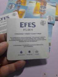 9 Adet EFES PİLSEN+1 BİRA Bardak Altlığı - KARTON