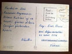 HEDİYE KARTPOSTALI, ALMANYA HANAU ŞEHRİNDEN BİR PARK GÖRÜNTÜSÜ, ARKASI YAZILI, RENKLİ, 15 X 10 CM EBADINDA - 1940'LAR, 1950'LER, 1960'LAR, 1970'LER 1980'LER