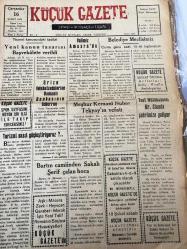 ZONGULDAK  KÜÇÜK GAZETE YEREL TAŞRA  BASINI - 16 Şubat 1955  YIL :3 SAYI :398- Ticaret Kanundaki Tadilat  Yeni kanun tasarısı başvekalete  verildi-Grizu felaketzedelerine Osmanlı Bankasının   Teberru ---Valimiz Amasra da -Meşhur Kemani Nubar  Tekyay 'ın Vefatı - Motorlu Uçakların 50 .Yıl Dönümü