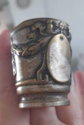 Antika piriniç art nouveau minik bardak zarfı gümüş kaplama