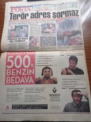 Posta Gazetesi - 21 Nisan 1995 - Sarp Kuray Vuruldu - Amerika Ve Japonya Dinci Terörle Sarsıldı - Muazzez Ersoy-  Trabzonsporlu Yıldız Abdullah Ercan Torinoya - Fatih Terim - Galatasaray'da Ajax Sevinci - Selim Edes ile Eşi ABD'ye Kaçtı - Ahmet Özal'a Vız Gelen Yasak Kararı - Türkiye'nin En Zengin Kızı Elif Dürüst Gelin Oluyor - Yıldırım Mayruk - Berna Yılmaz - Ferruh İlter