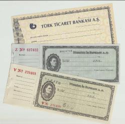 21 ADET DEĞERLİ ESKİ BANKA ÇEKLERİ...