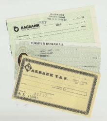 21 ADET DEĞERLİ ESKİ BANKA ÇEKLERİ...