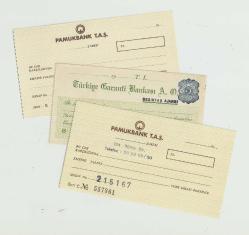 21 ADET DEĞERLİ ESKİ BANKA ÇEKLERİ...