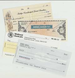 21 ADET DEĞERLİ ESKİ BANKA ÇEKLERİ...