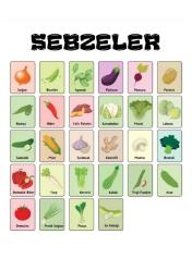 Meyve ve Sebzeleri Öğreten YAZ-SİL Kitabı