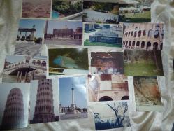 YABANCI ŞEHİR KARTPOSTAL RENKLİ ORJİNAL FOTOĞRAF LOTU 72 ADET 1980-1990 LI YILLAR