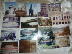 YABANCI ŞEHİR KARTPOSTAL RENKLİ ORJİNAL FOTOĞRAF LOTU 72 ADET 1980-1990 LI YILLAR