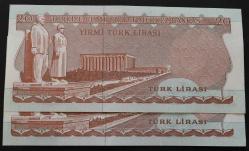 6. Emisyon 3. Tertip 20 Lira F64 496951-52 Seri Takipli Çil