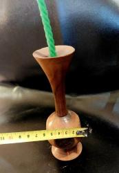 AHŞAP MUMLUK, ŞAMDAN, MUSEVİ YAHUDİ SEMBOLLER İLE SÜSLENMİŞ AHŞAP MUMLUK.