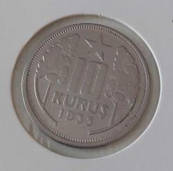 1935 10 KURUŞ MADENİ NİKEL ORİJİNAL ÇİL EN NADİRİ BB2RR1 ÇİLİ PEK ÇIKMAZ