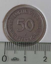 1980 ALMANYA BUNDEPOST 50 (J) PFENNING ORİJİNAL MADENİ PARASI ÇİLALTI NADİR AA1B2