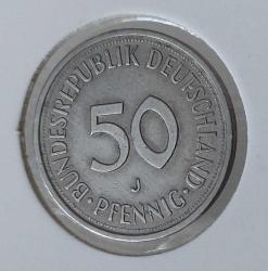 1980 ALMANYA BUNDEPOST 50 (J) PFENNING ORİJİNAL MADENİ PARASI ÇİLALTI NADİR AA1B2