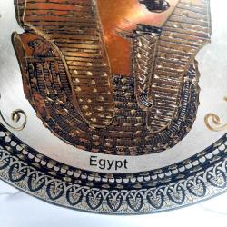 Bakır Tabak, Türk Tabağı, Renkli Etnik, Dekoratif Tabak, Mısır Firavunu Resimli